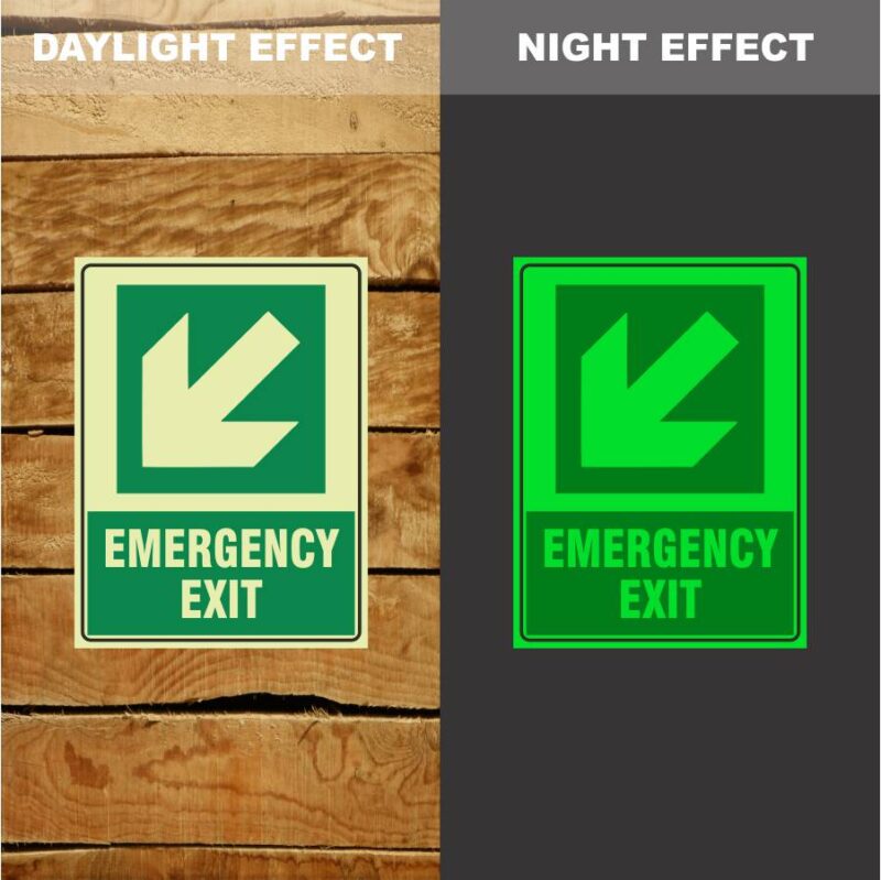 Photoluminescent Emergency Exit Arrow 03 Sign