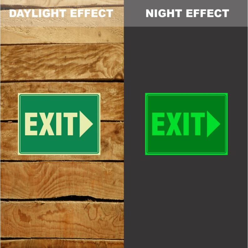 Photoluminescent Exit Right Arrow Sign - Emergency Signs - HAZARD SIGNS NZ