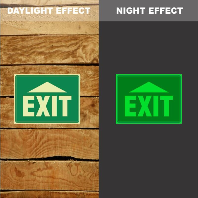 Photoluminescent Notice Exit Up Sign