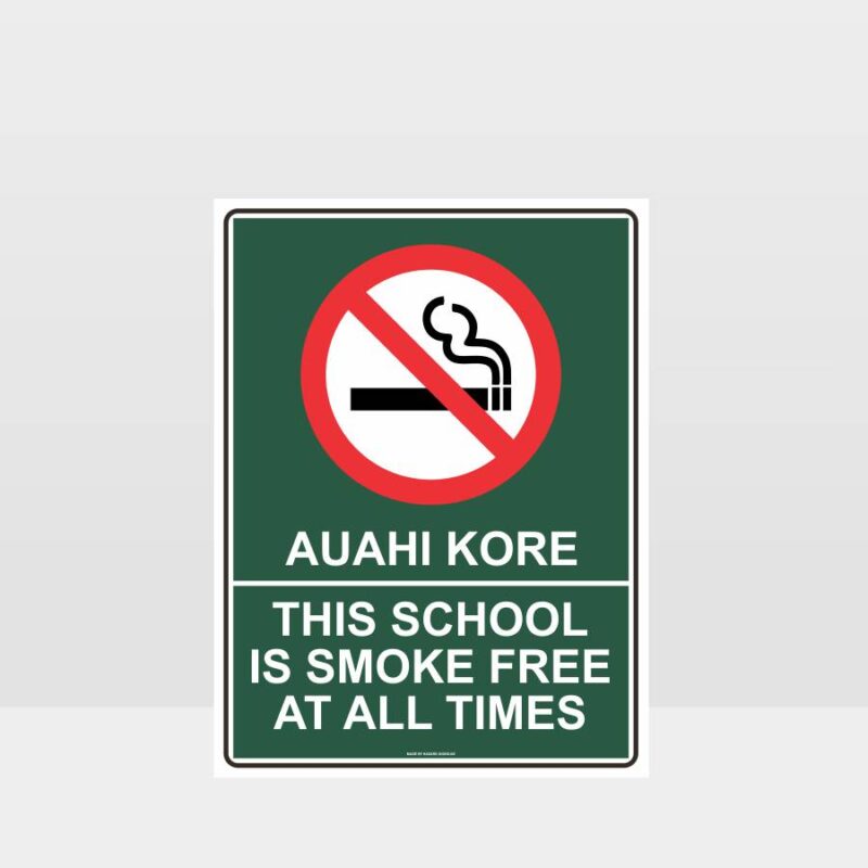 Te Reo Smoke Free School Sign