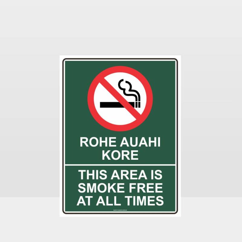 Te Reo Smoke Free Area Sign