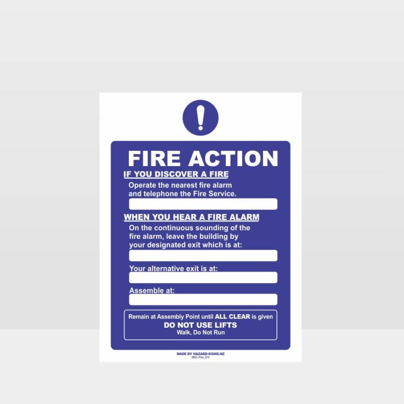 Fire Action Plan Sign