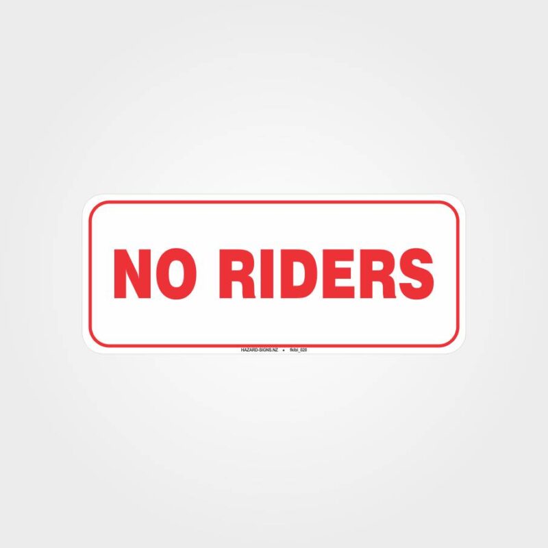 No Riders Forklift Label