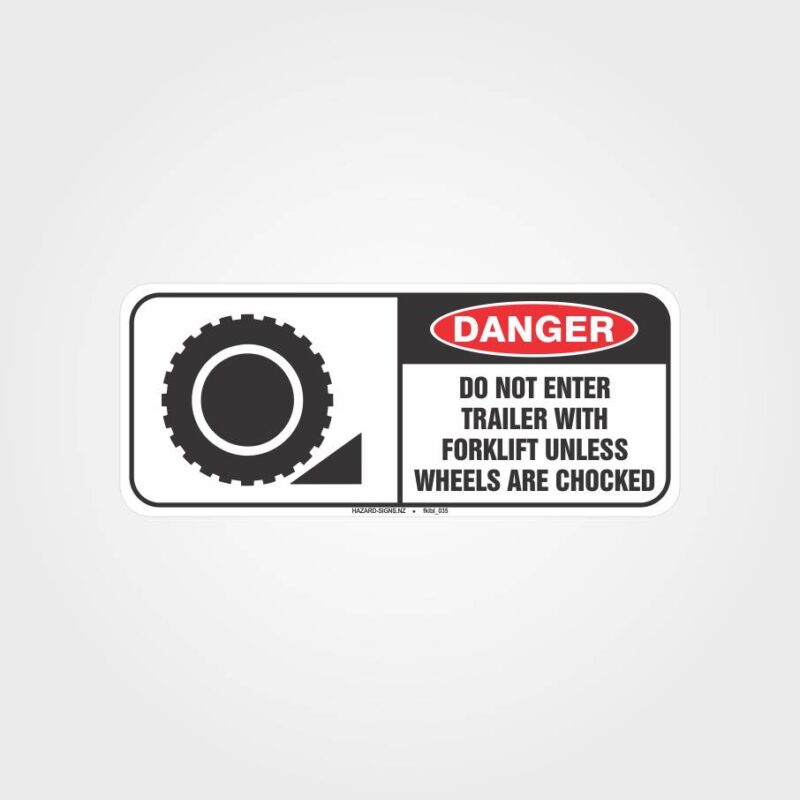 Chocked Wheels Forklift Label