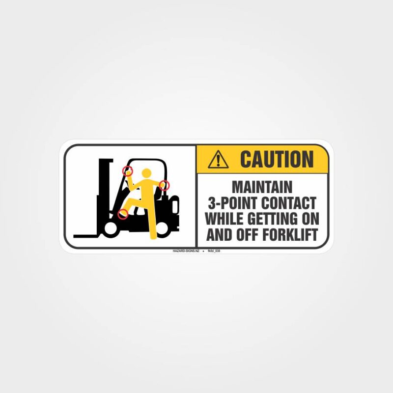 Maintain 3-Point Contact Forklift Label