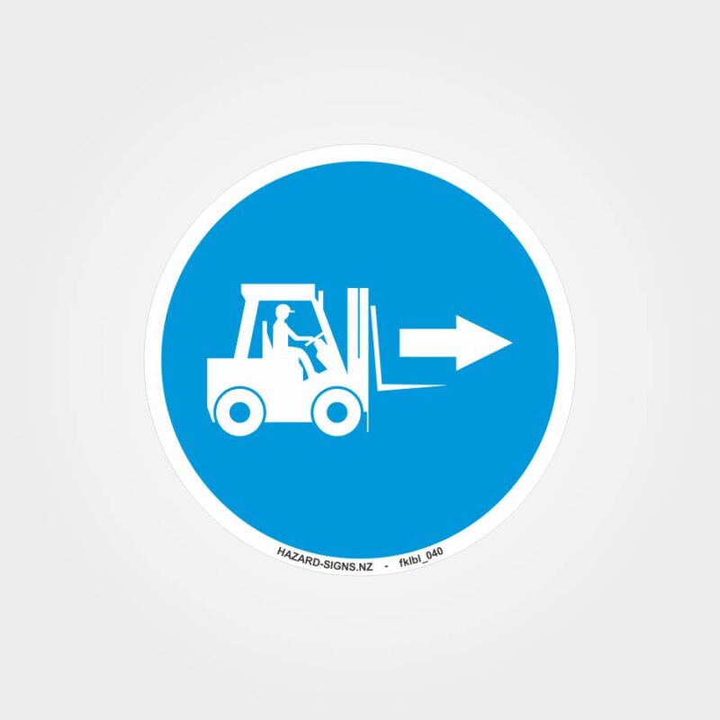 Right Direction Forklift Label