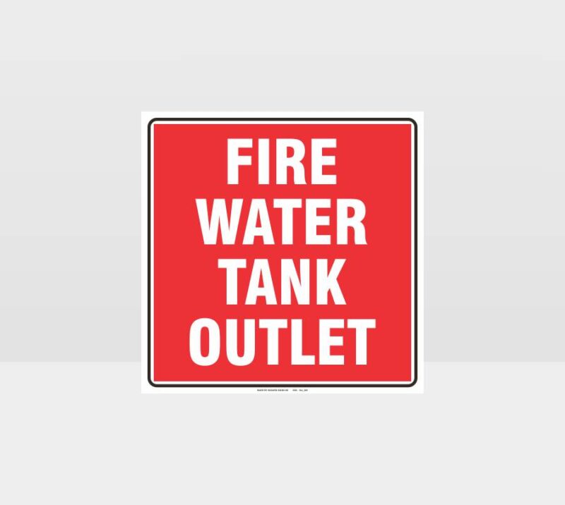 Fire Water Tank Outlet Sign