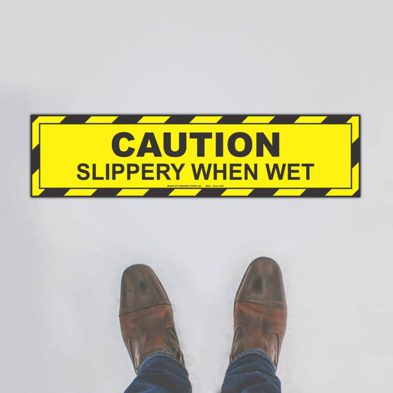 Caution Slippery When Wet Floor Sign (Rectangle)