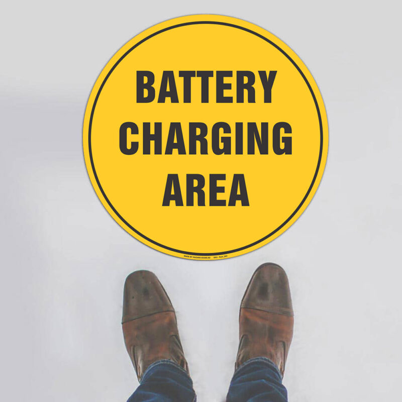 Battery Charging Area Floor Sign