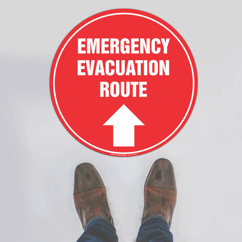 Emergency Evacuation Route Floor Sign - Up