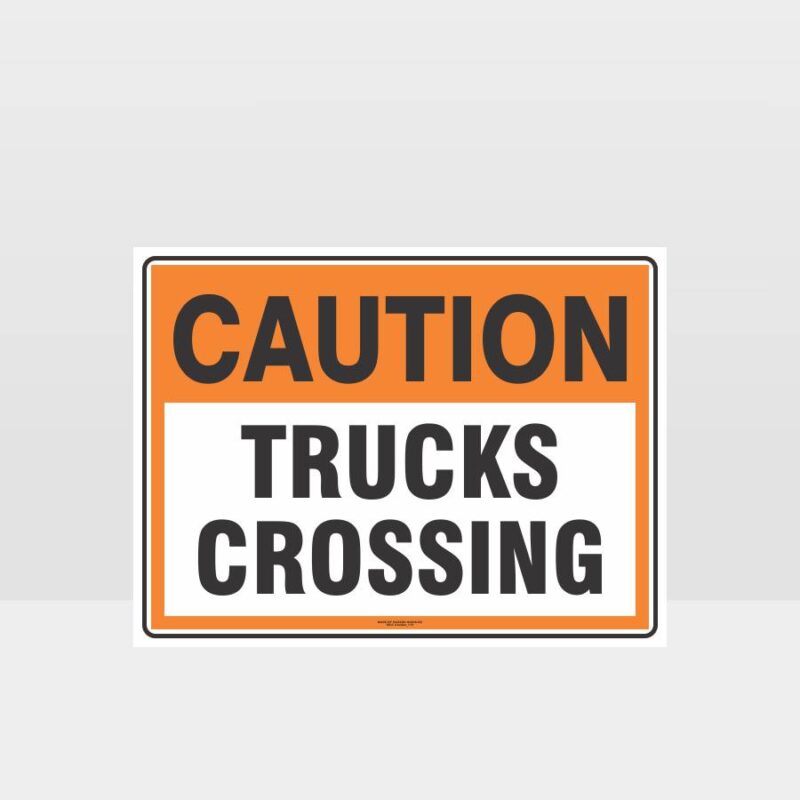 Caution Trucks Crossing Sign