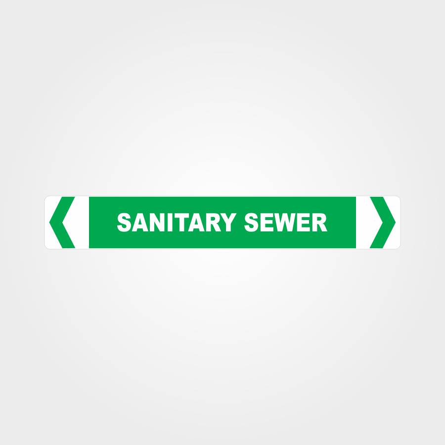 Sanitary Sewer Pipe Marker - Water Pipe Labels - HAZARD SIGNS NZ
