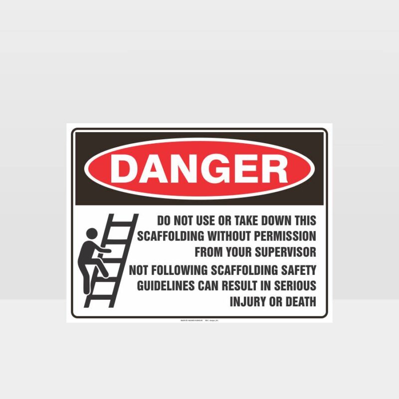 Danger Scaffolding Safety Sign