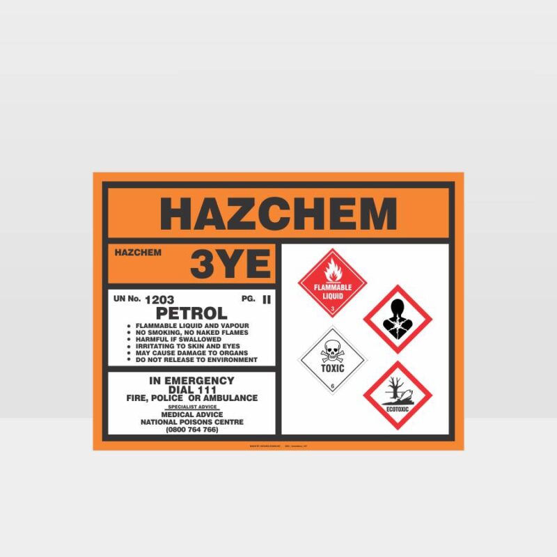 HAZCHEM 3YE Petrol Sign