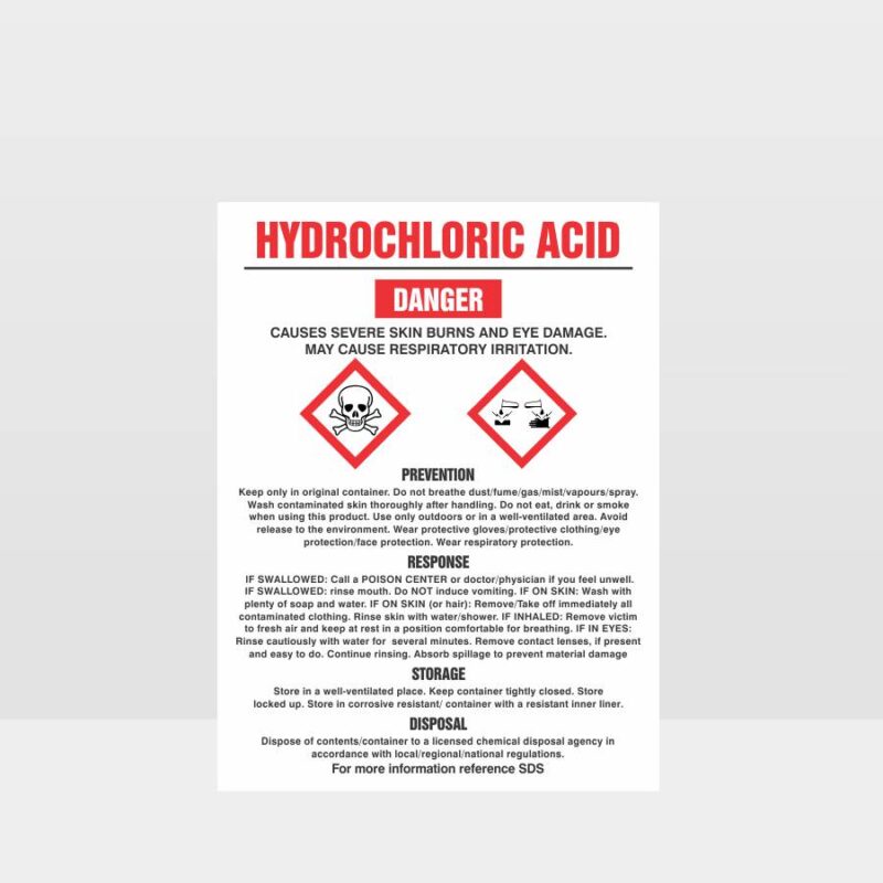 Hydrochloric Acid Danger Sign