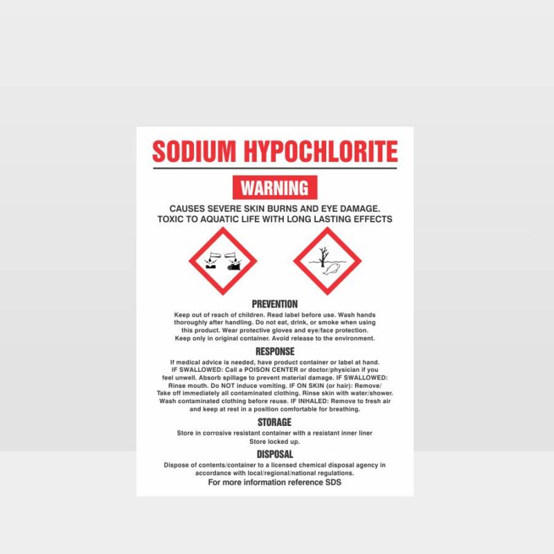 Sodium Hypochlorite Danger Sign