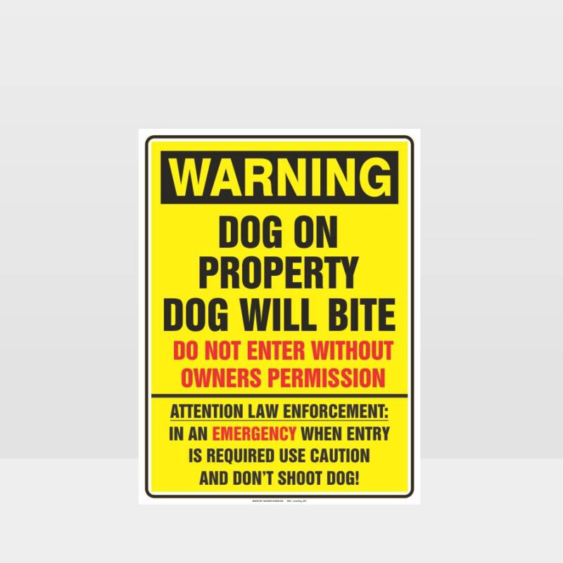 Warning Dog On Property Sign