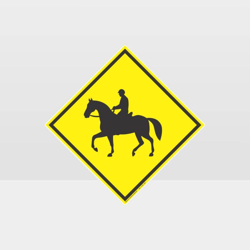 Horse Rider Warning Sign - Male Rider