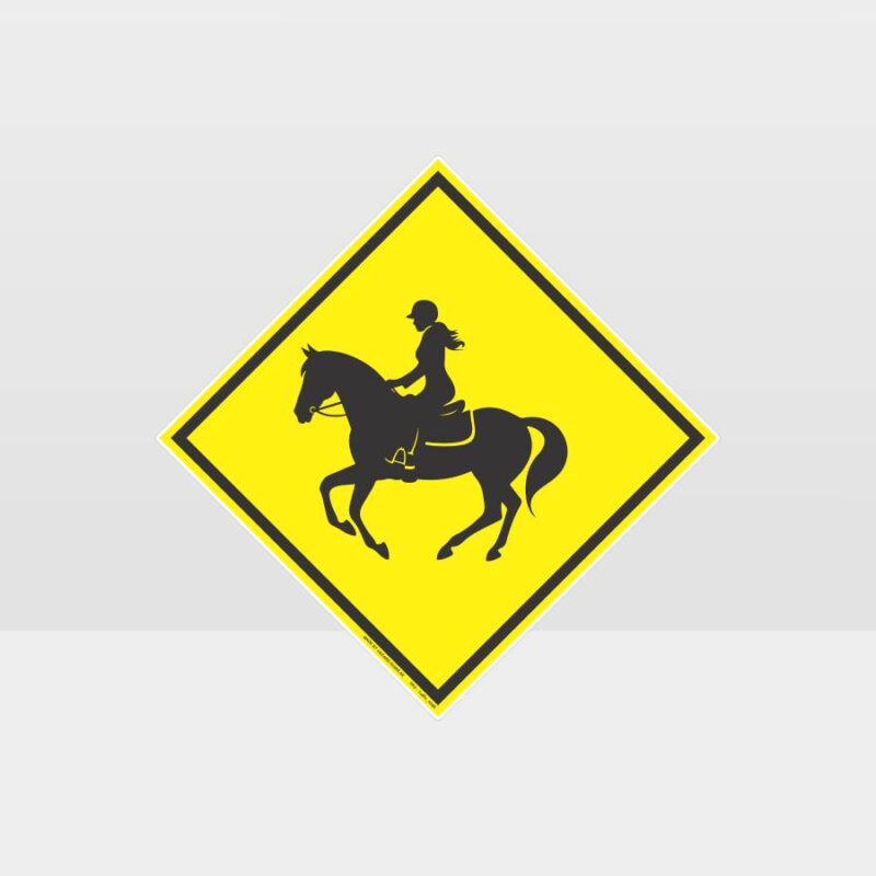 Horse Rider Warning Sign - Female Rider