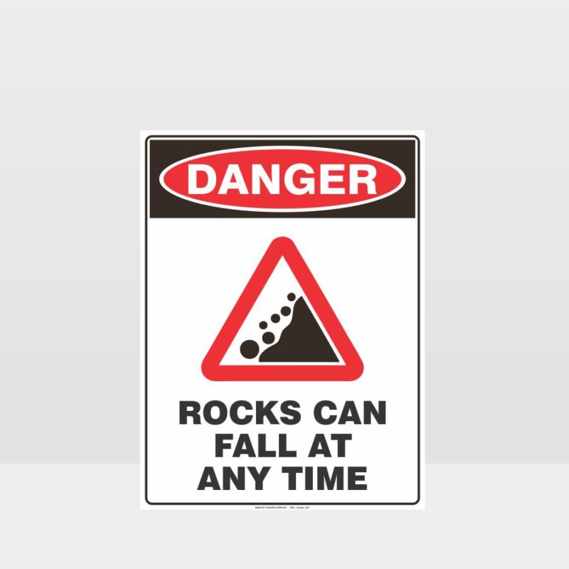 Danger Rocks Can Fall At Any Time Sign