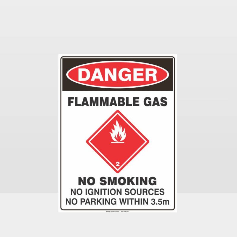 Danger Flammable Gas No Smoking No Ignition Sign