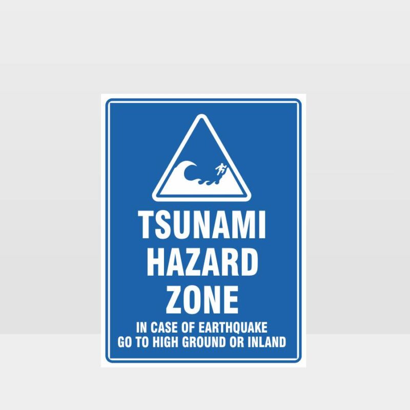 Tsunami Hazard Zone Warning Sign