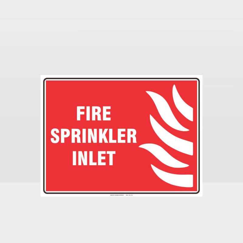 Fire Sprinkler Inlet Sign