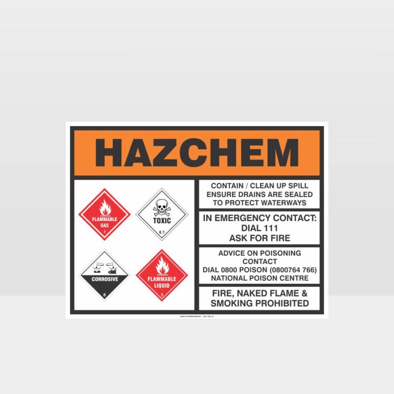 Multiple Hazards HAZCHEM Sign