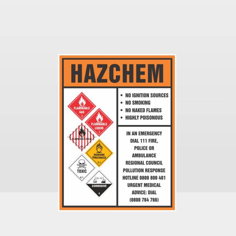 Multiple Hazards HAZCHEM Sign