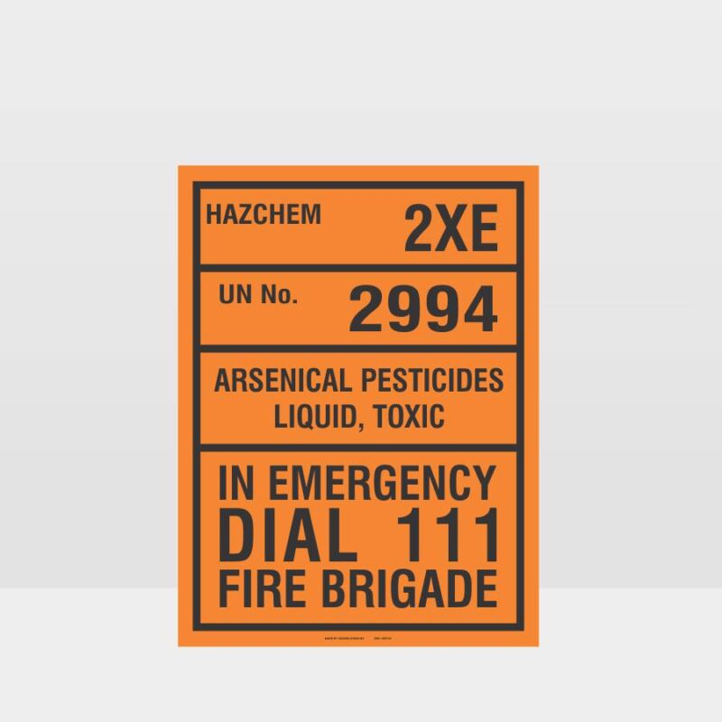 HAZCHEM 2XE 2994 Arsenical Pesticides Sign