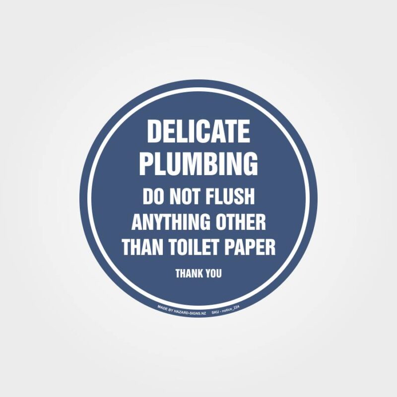 Delicate Plumbing Toilet Sign