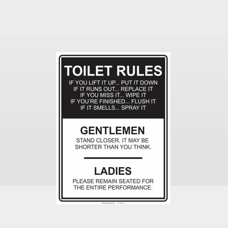 Toilet Rules Sign