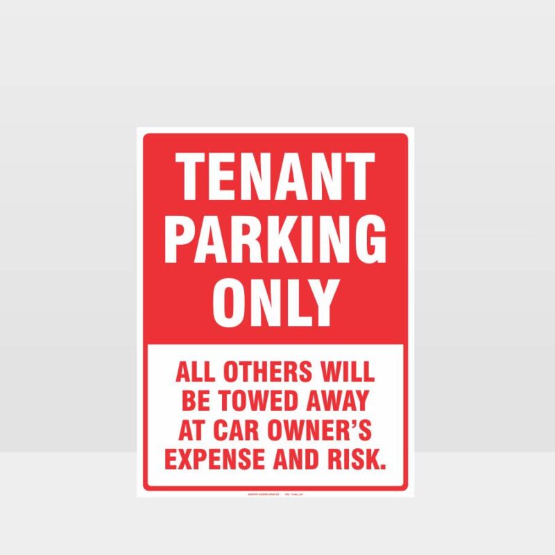 Tenant Parking Only Sign