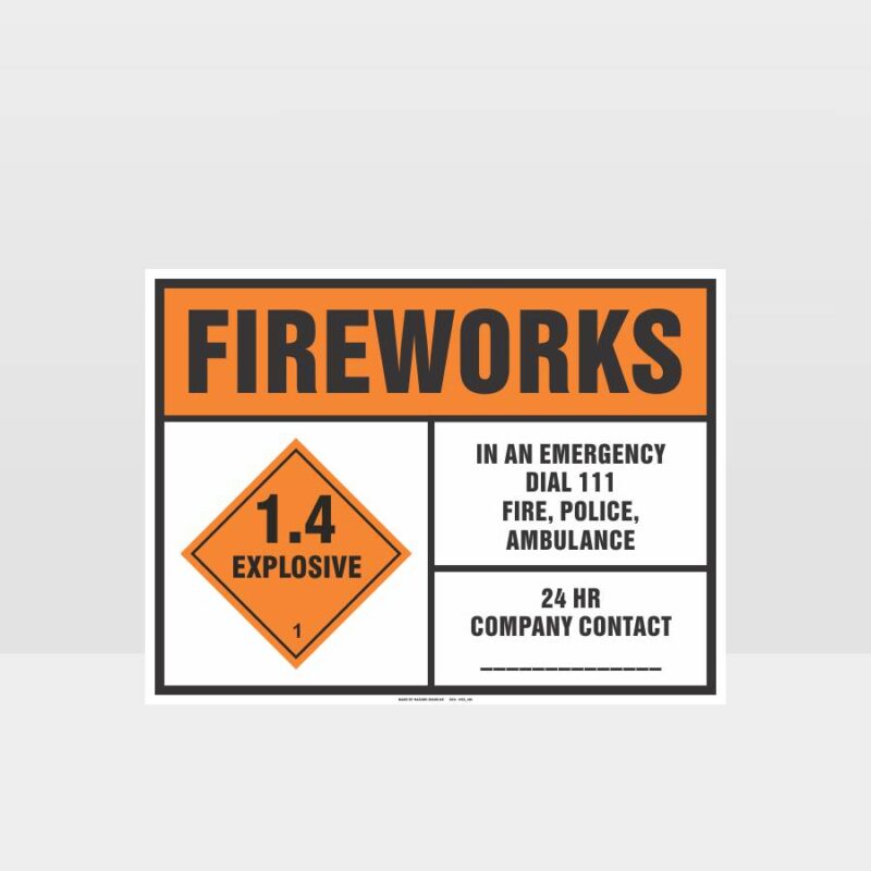 Fireworks And Ammunition Safety Sign