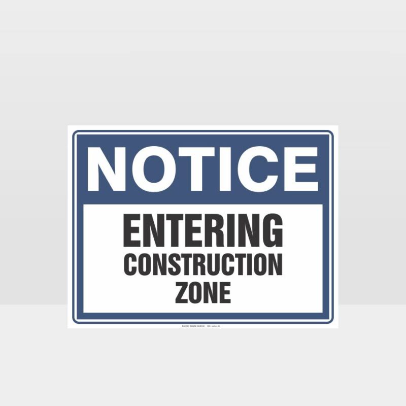 Entering Construction Zone Sign