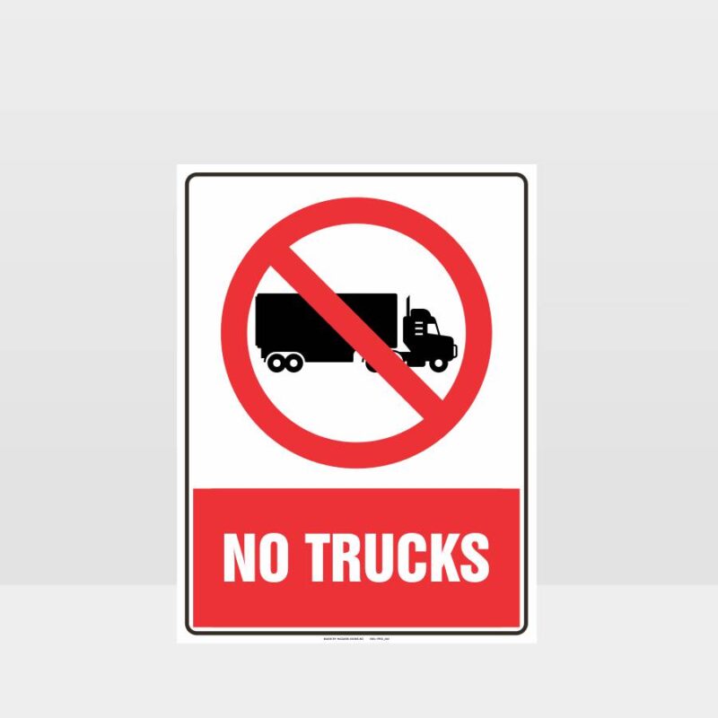 No Trucks Prohibition Sign