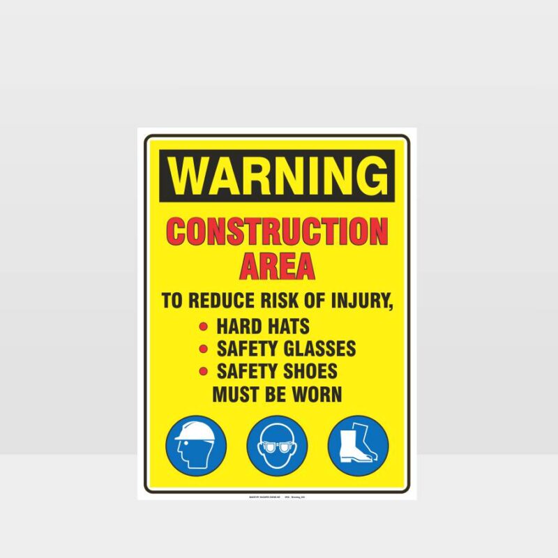 Warning Construction Area PPE Sign